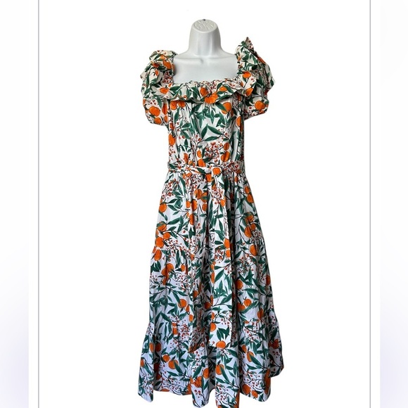 Rachel Parcell Orange Blossom midi dress off the shoulder excellent Size 16 - Picture 5 of 12